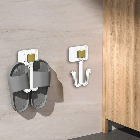 Bathroom Slipper Rack | Wall Mounted No-Drill Organizer | Self-Adhesive Plastic Shoe Hanger | Space-Saving Storage Hook | Easy Installation | Multiple Colors | 168x6 cm