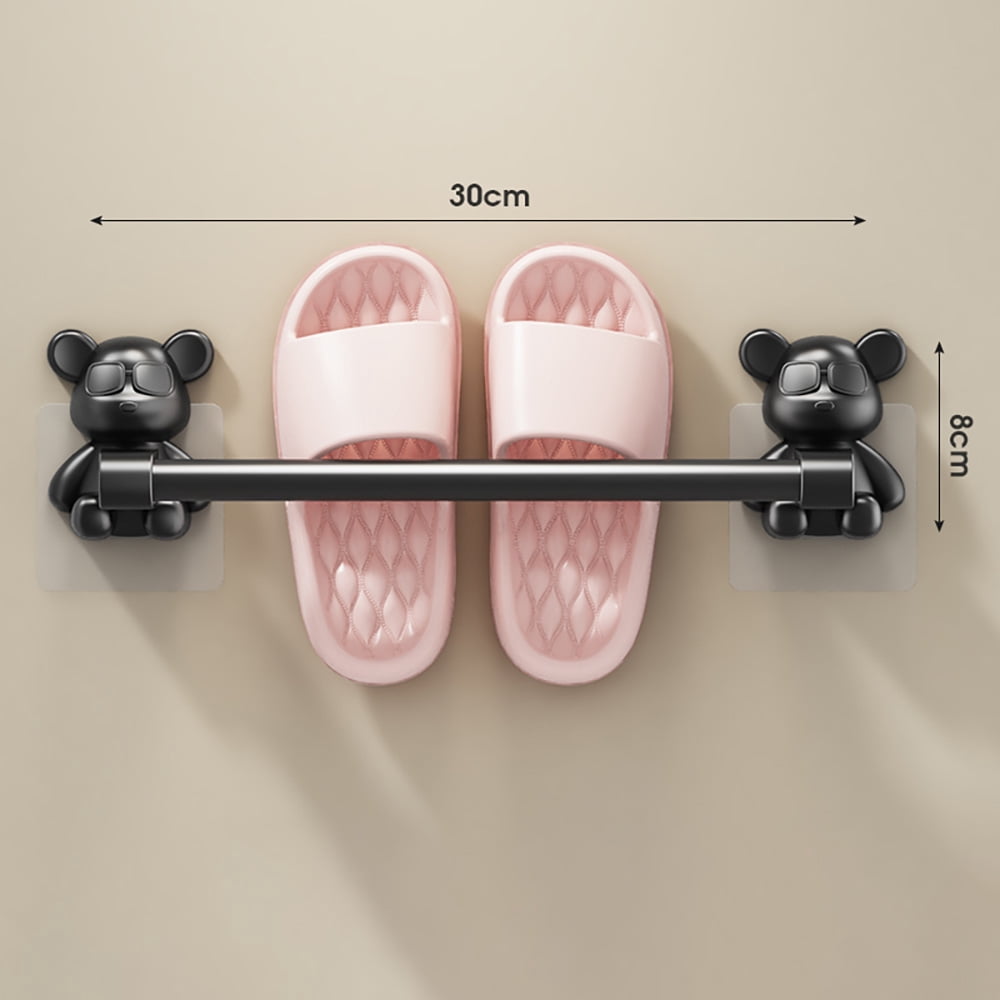 Bathroom Slippers Storage Rack Self Adhesive Hanging Towel Organizer ...
