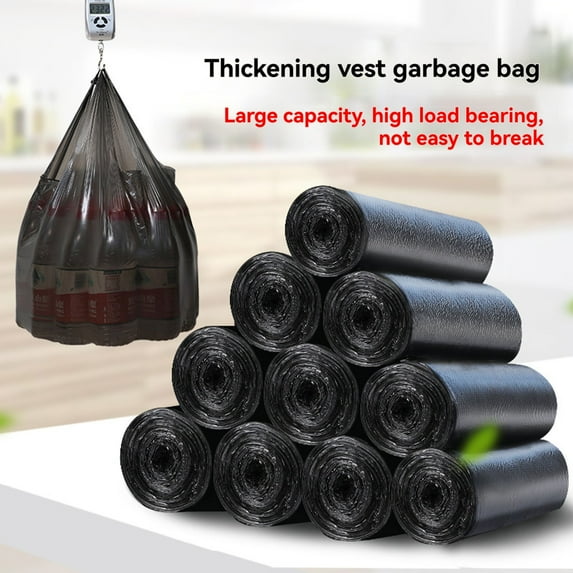Bathroom Small Strong Trash Bags, 3 Gallon Heavy Duty Garbage Bags for Home Office,5 Rolls/100 Count, Black, Fits 2-3 Gallon Bins,18.11x19.69"