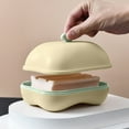 thumbnail image 1 of Bathroom Soap Box with Lid, Plastic Soap Container, Travel Size Shower Soap Dish, Striped Hollow Drainage Layer, Keep Soap Dry Clean, for Home Shower Travel Use, 1 of 6