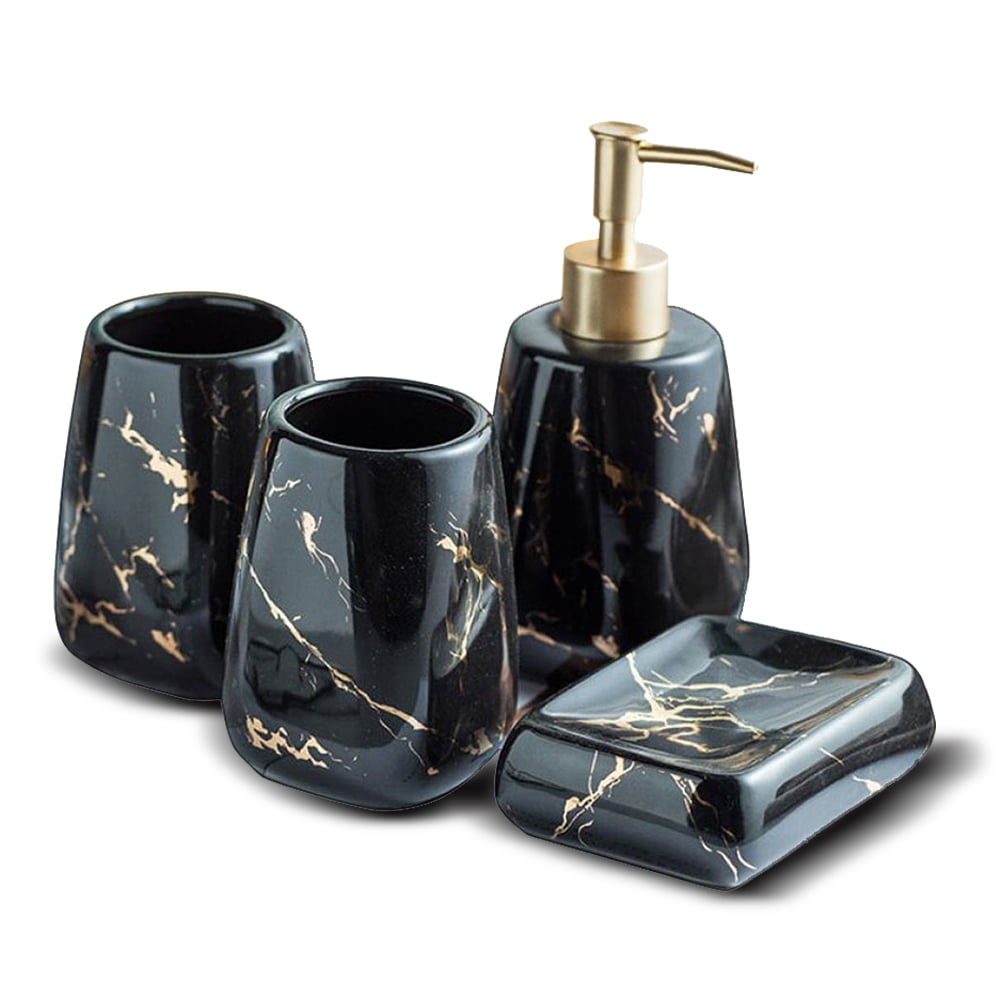 Bathroom Soap Dispenser Set Bathroom Accessories Set 4 Pcs Ceramic
