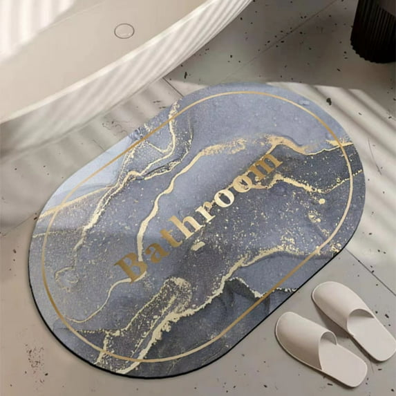 Bathroom Soft Diatomaceous Earth Absorbent Floor Mat, Bathroom Toilet Doorway Quick Dry Foot Mat Entry Door Mat, Non-slip Waterproof Weather Resistant Washable Rug