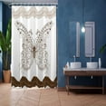 thumbnail image 1 of Bathroom Stall Shower Curtain 36x72, Boho Butterfly Bath Curtain Beige Mahogany Abstract Ocean Wave Shower Curtain Set for Bathrooms, Water Resistant Polyester Fabric Machine Washable, 1 of 5