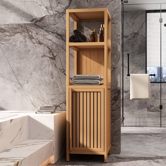 Bathroom Stand | With Wall - mounting Hardware, Use in Micro - living | Bamboo Construction, Strong and Safe | Assemble in Minutes for Quick Setup
