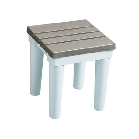 Bathroom Stool Stable Height 10in Flower Pot Shelf Shower Bench for Kithchen Khaki