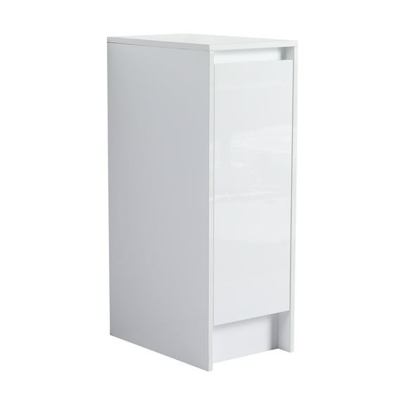 Bathroom Storage Cabinet 12" freestanding Bathroom Storage Cabinet, Soft Close Doors, Glossy White,(KD-Packing),Bathroom Wall Storage