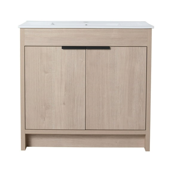 Bathroom Storage Cabinet 36" Freestanding Bathroom Vanity & 2 Soft-Close Cabinet Doors ((KD-PACKING),Only Including Cabine-BVB02436PLO,Bathroom Wall Storage