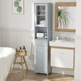 thumbnail image 1 of Bathroom Storage Cabinet 71 inches Tall Vertical Floor Freestanding Storage Narrow Organizer Gray, 1 of 10