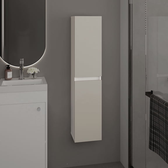 Bathroom Storage Cabinet, Bathroom Cabinet, 2 Doors, 4 Shelves, White, White Bathroom Wall Storage,Engineered Wood Bathroom Storage Rack, Bath & Faucets, Bathroom Storage Bathroom Cabinet, 2 Doors, 4