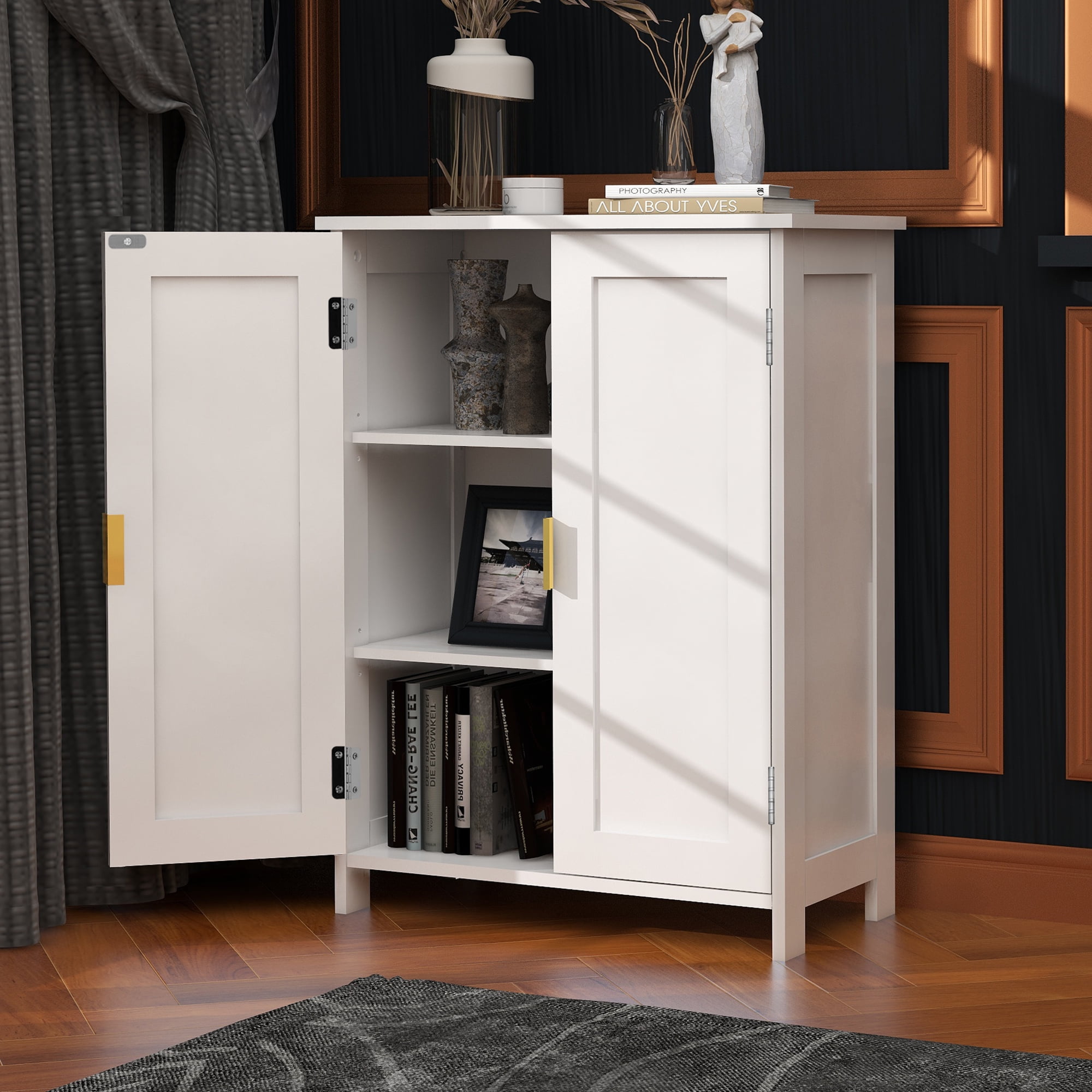 Bathroom Storage Cabinet,Bathroom Cabinets Freestanding With 2 Doors ...