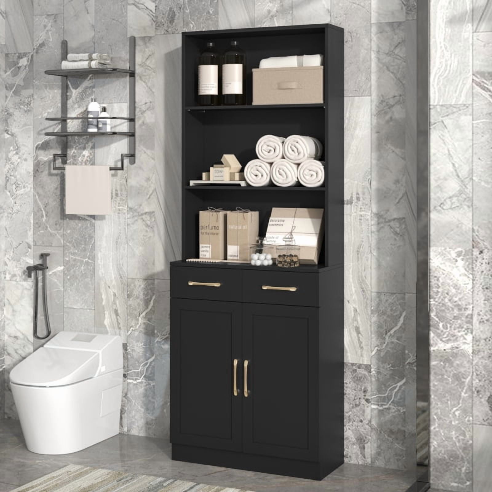 Bathroom Storage Cabinet, Cabinet with Two Doors and Drawers ...