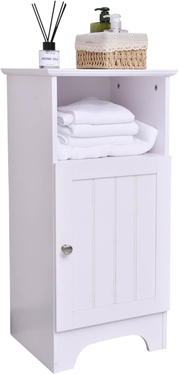 Bathroom Storage Compact Wooden Single Door Floor with