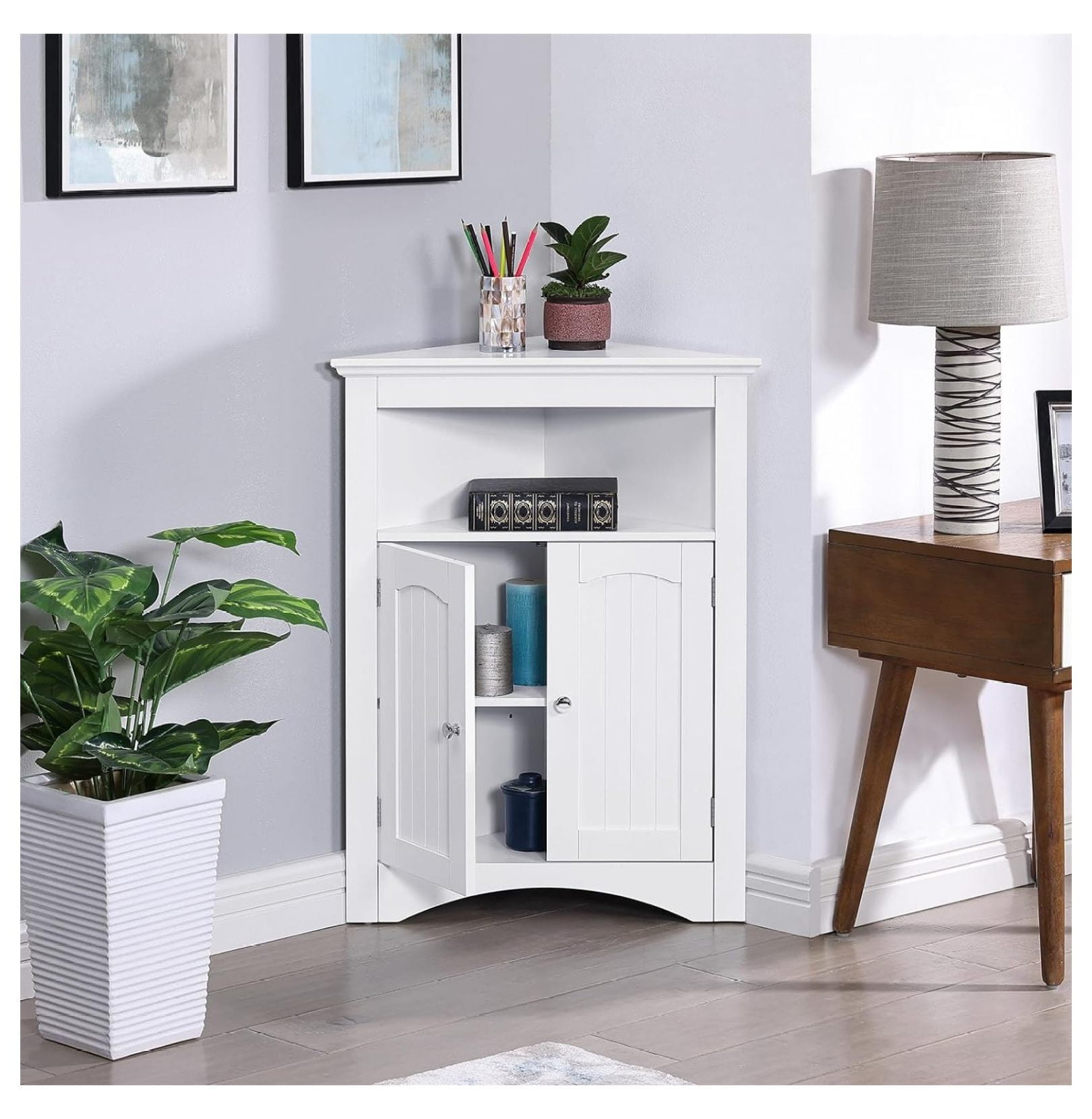 Bathroom Storage Cabinet Corner Cabinet Floor Standing Cabinet with ...