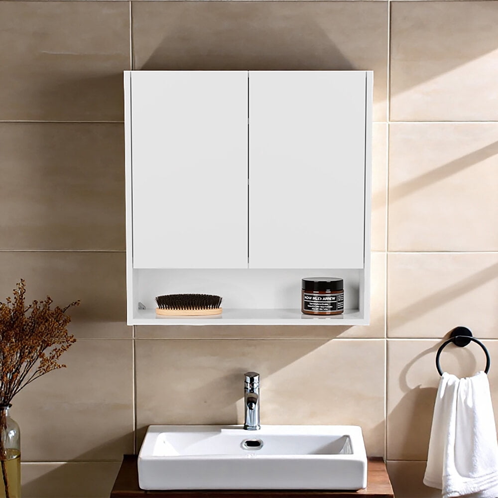Bathroom Storage Cabinet Double-Door Medicine Cabinet With Mirrored ...