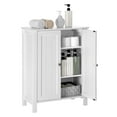 thumbnail image 1 of Bathroom Storage Cabinet with Double Doors, SYNGAR Wooden Floor Side Cabinet, Free-Standing Organizer with Adjustable Shelves, Modern Home Furniture, 23.62 x 11.81 x 31.5 inch(White), D5350, 1 of 8
