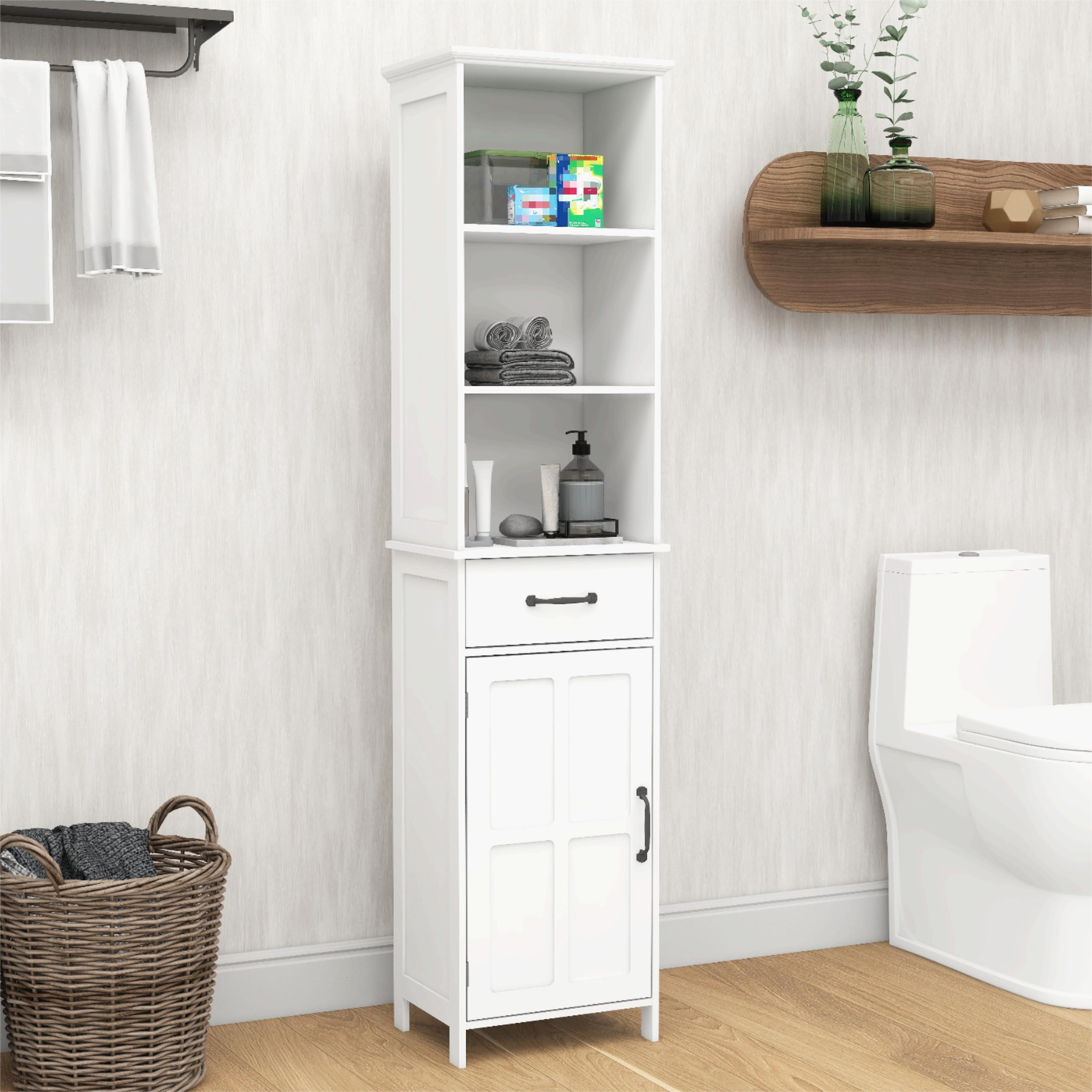 Bathroom Storage Cabinet, Floor Standing Cabinet, Narrow Tall Cabinet ...