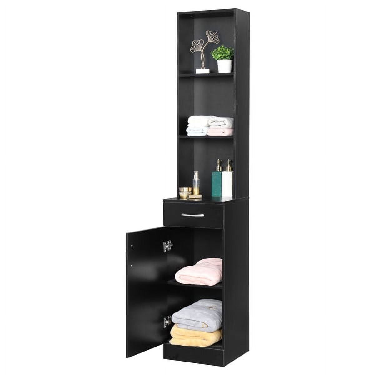 64.96 Tall Storage Cabinet, Floor Standing Cabinet with Shelves, Drawers  and Door, Thin Bathroom Cabinet Narrow Cabinet for Bathroom, Living Room  and