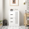 thumbnail image 1 of Bathroom Storage Cabinet Freestanding, Floor Cabinet with 4 Drawers & 1 Cupboard, 3-Level Adjustable Shelf & Anti-Toppling Device, Entryway Storage Unit Console Table, Storage Organizer, White, 1 of 7
