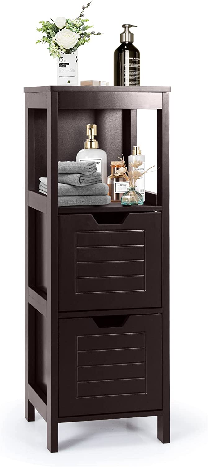 Bathroom Storage Freestanding Wooden Side Storage with