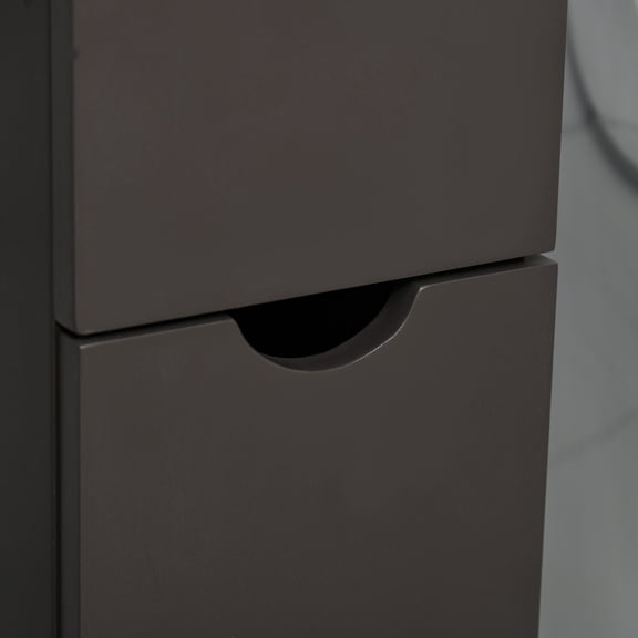 Bathroom Storage Cabinet HOMCOM 54" Tall Bathroom Storage Cabinet, Freestanding Linen Tower with 2-Tier Shelf and Drawers, Narrow Side Floor Organizer, Brown,Over The Toilet Storage