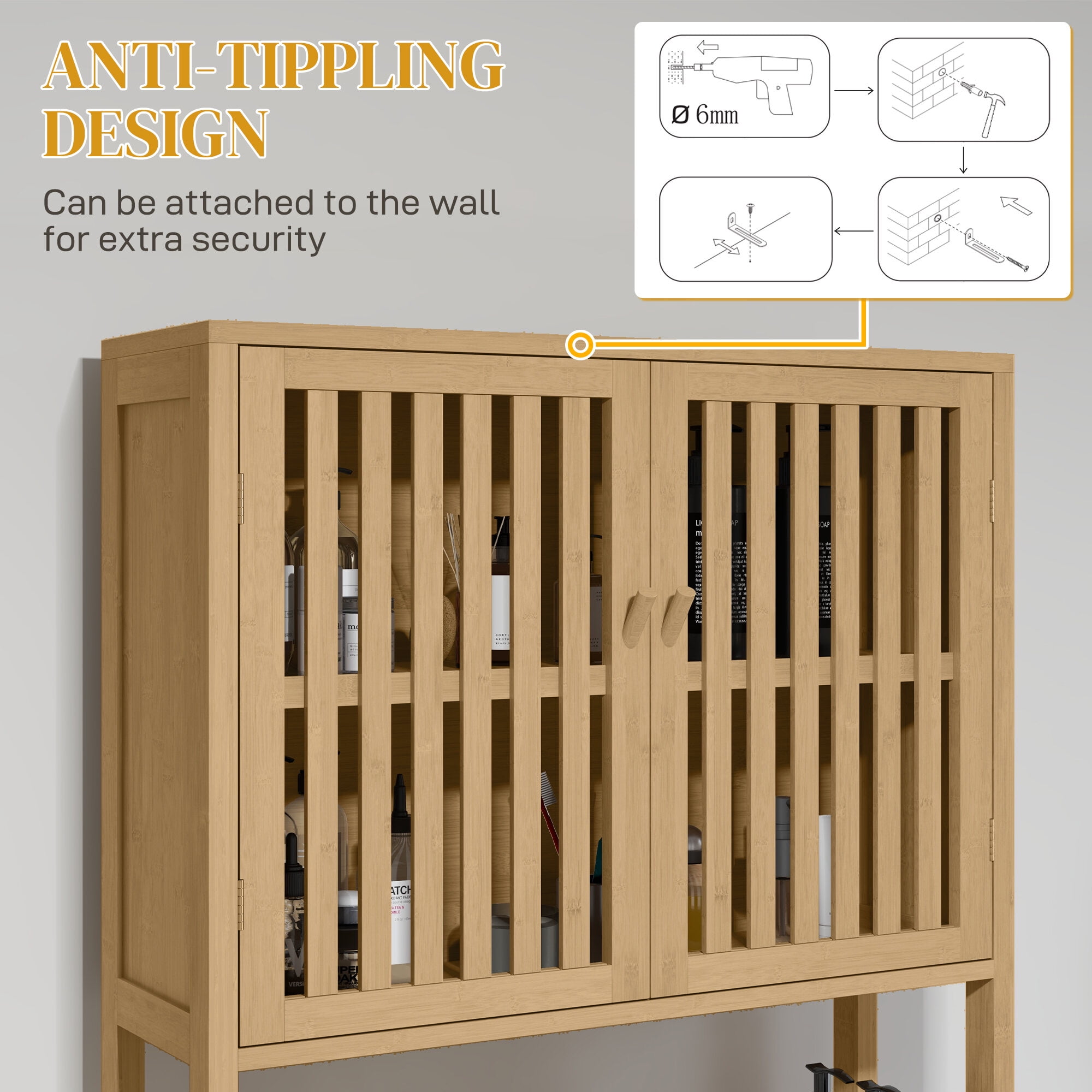 AURAVISTA Bamboo Over the Toilet Storage Cabinet