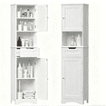 thumbnail image 1 of Lofka 67" Tall Narrow Bathroom Storage Cabinet, Freestanding Anti-Tipping Adjustable Shelf for Small Space | Bathroom | Kitchen, White, 1 of 8
