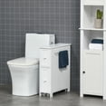 thumbnail image 1 of Bathroom Storage Cabinet MDF Storage Chest With Toilet Paper Holder 2 Drawers Side Towel Rack Wheels For Living Room, 1 of 8