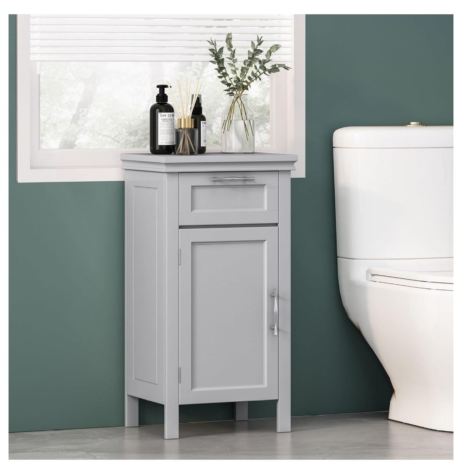 Bathroom Storage Cabinet, Narrow Cabinet Bathroom Floor Cabinet Small ...