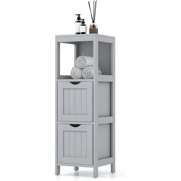 Bathroom Storage Cabinet, Narrow Freestanding Floor Cabinet with Removable Drawers & Shelves, 4-Tier Tower Storage Organizer for Bathroom, Living Room, Entryway