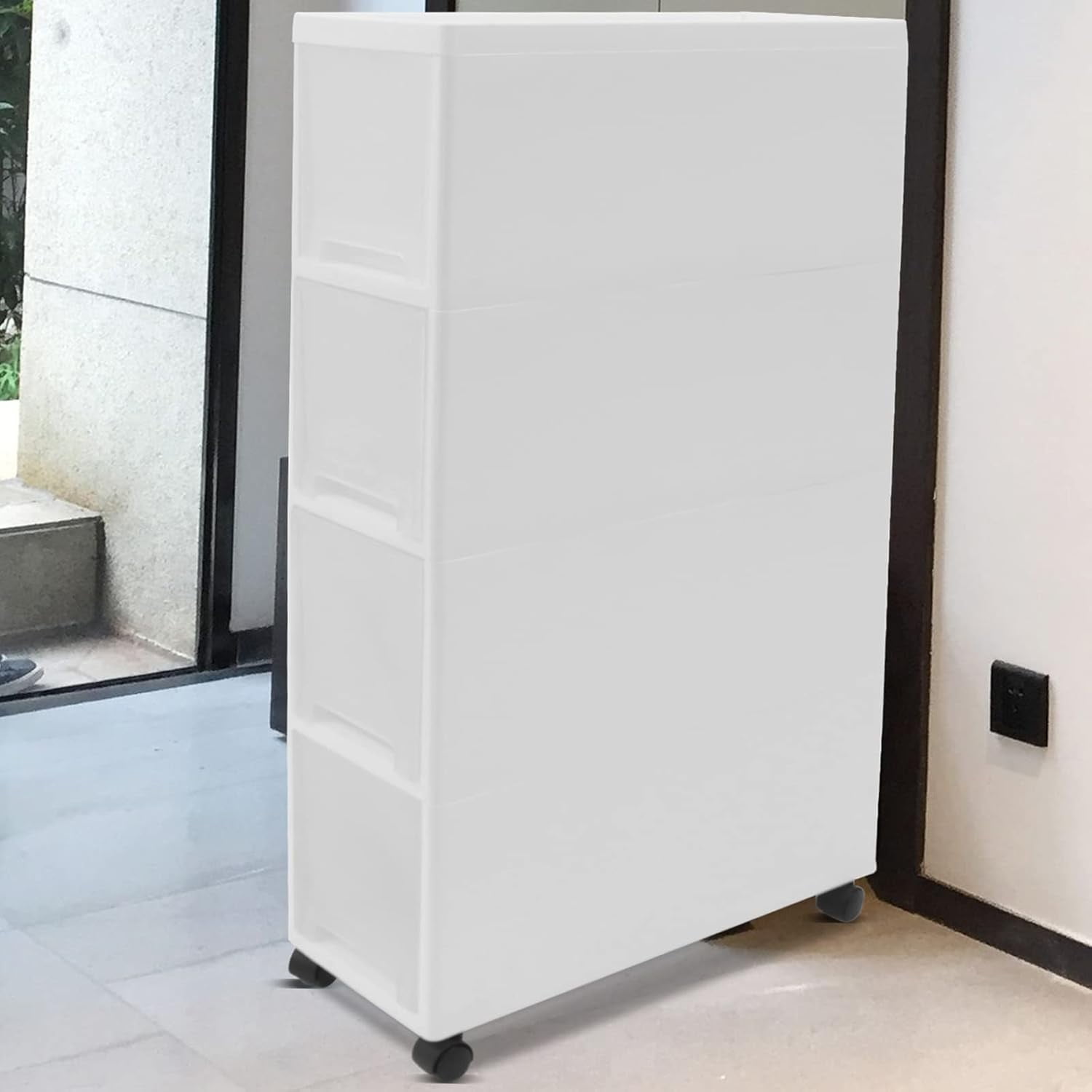 Bathroom Storage Cabinet,Narrow Slim Rolling Storage Cart and Organizer ...