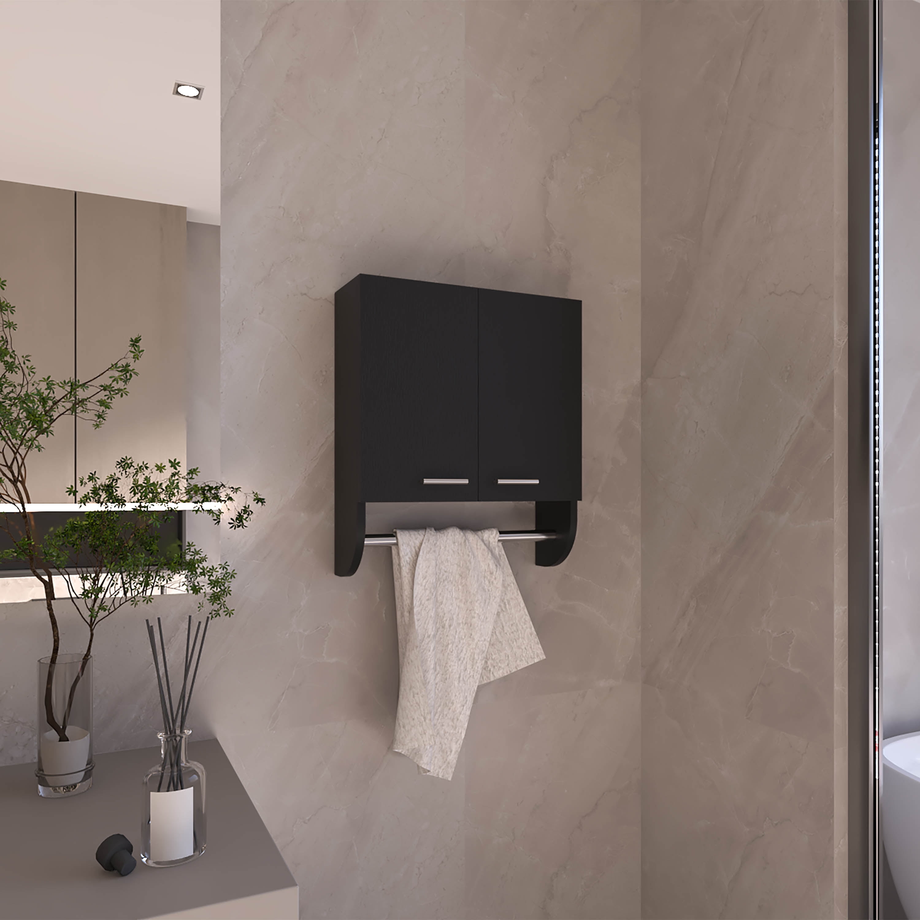 Bathroom Storage Cabinet Optim Medicine Cabinet with towel holder 17.4 ...