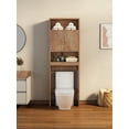 thumbnail image 1 of Bathroom Storage Cabinet Over Toilet, Bathroom Shelf Over Toilet with Adjustable Shelves and Double Doors, 77 in H Space-Saving Storage Organizer for Bathroom, 1 of 8