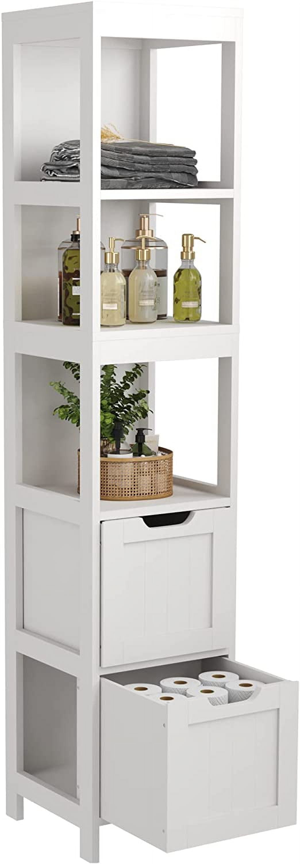 Bathroom Storage Cabinet, Slim Tall Cabinet, Narrow Floor Cabinet ...
