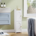 thumbnail image 1 of Hzuaneri Bathroom Storage Cabinet, 29.5" Tall Small Freestanding Corner Cabinet with 2 Doors & Adjustable Shelf, Space‑Saving Narrow Organizer for Compact Bathroom Spaces, White, 1 of 6