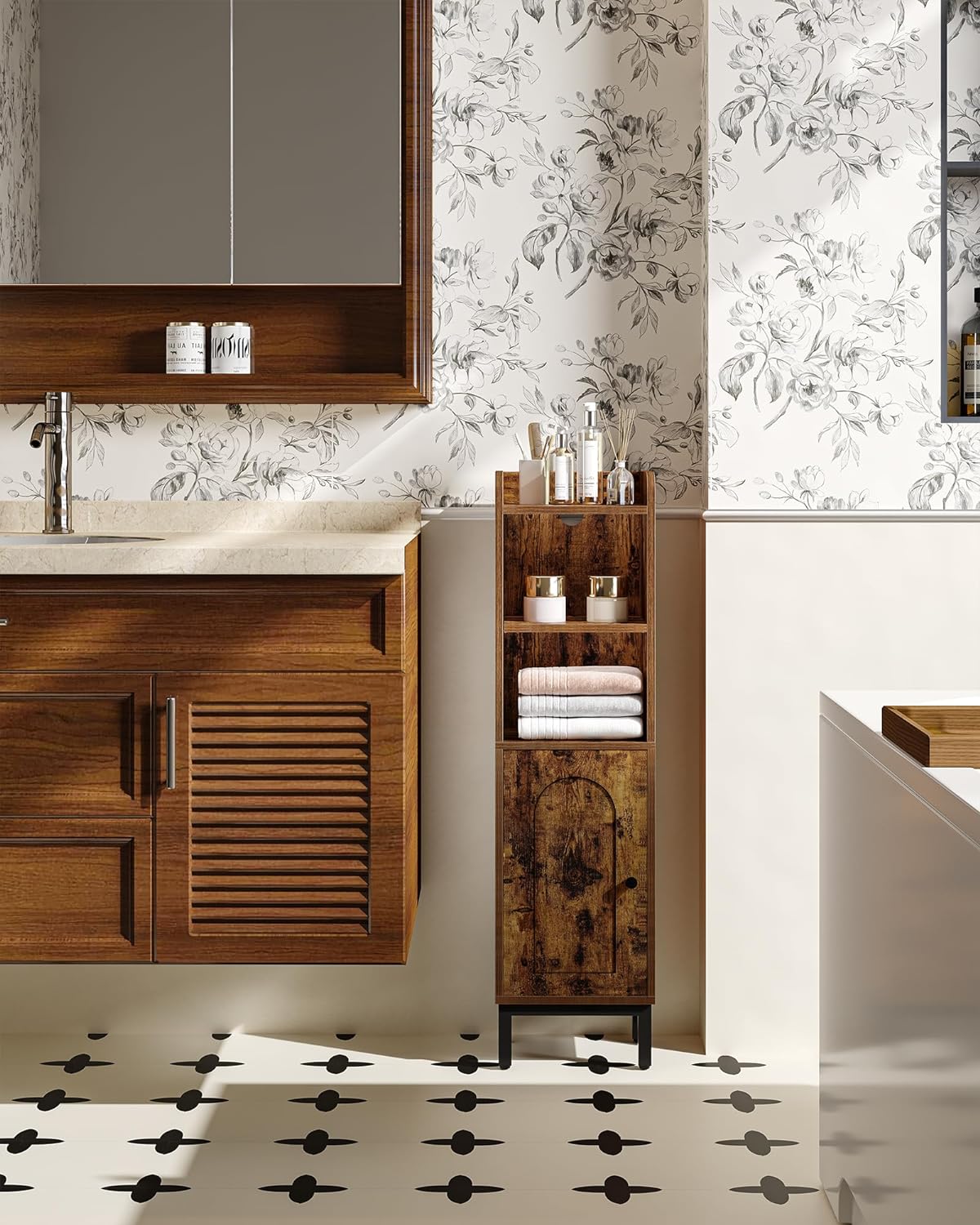 Bathroom Storage Small Corner Floor with Door and