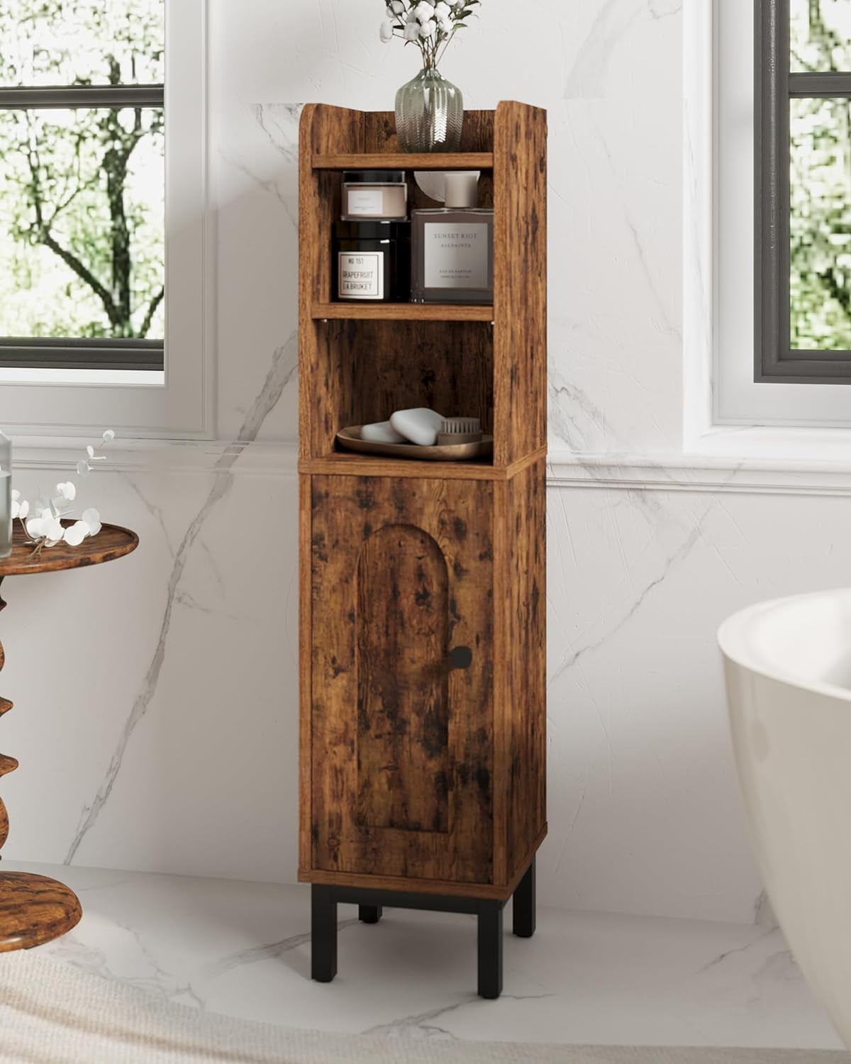 Bathroom Storage Small Corner Floor with Door and