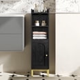 thumbnail image 1 of Bathroom Storage Cabinet, Small Corner Floor Cabinet with Door and Shelves, for Small Spaces, Black, 1 of 9