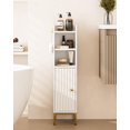 thumbnail image 1 of Bathroom Storage Cabinet, Small Corner Floor Hutch with Door and Shelves, Narrow Toilet Paper Cabinet, Bathroom Organizer with 2-Tier Adjustable Shelf for Small Spaces,White, 1 of 10