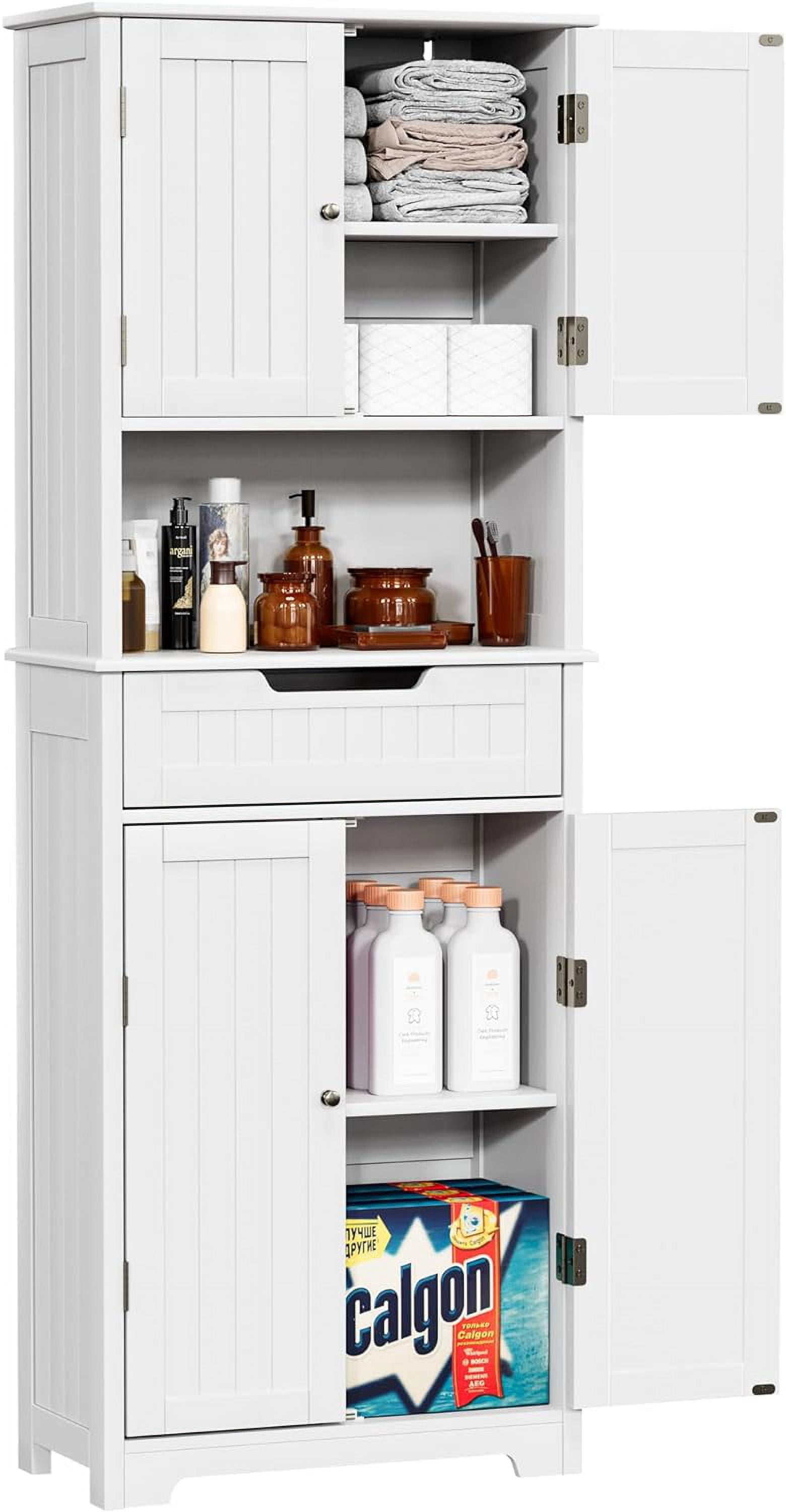 Bathroom Storage Cabinet Tall, 67 inch Linen Cabinet Freestanding ...