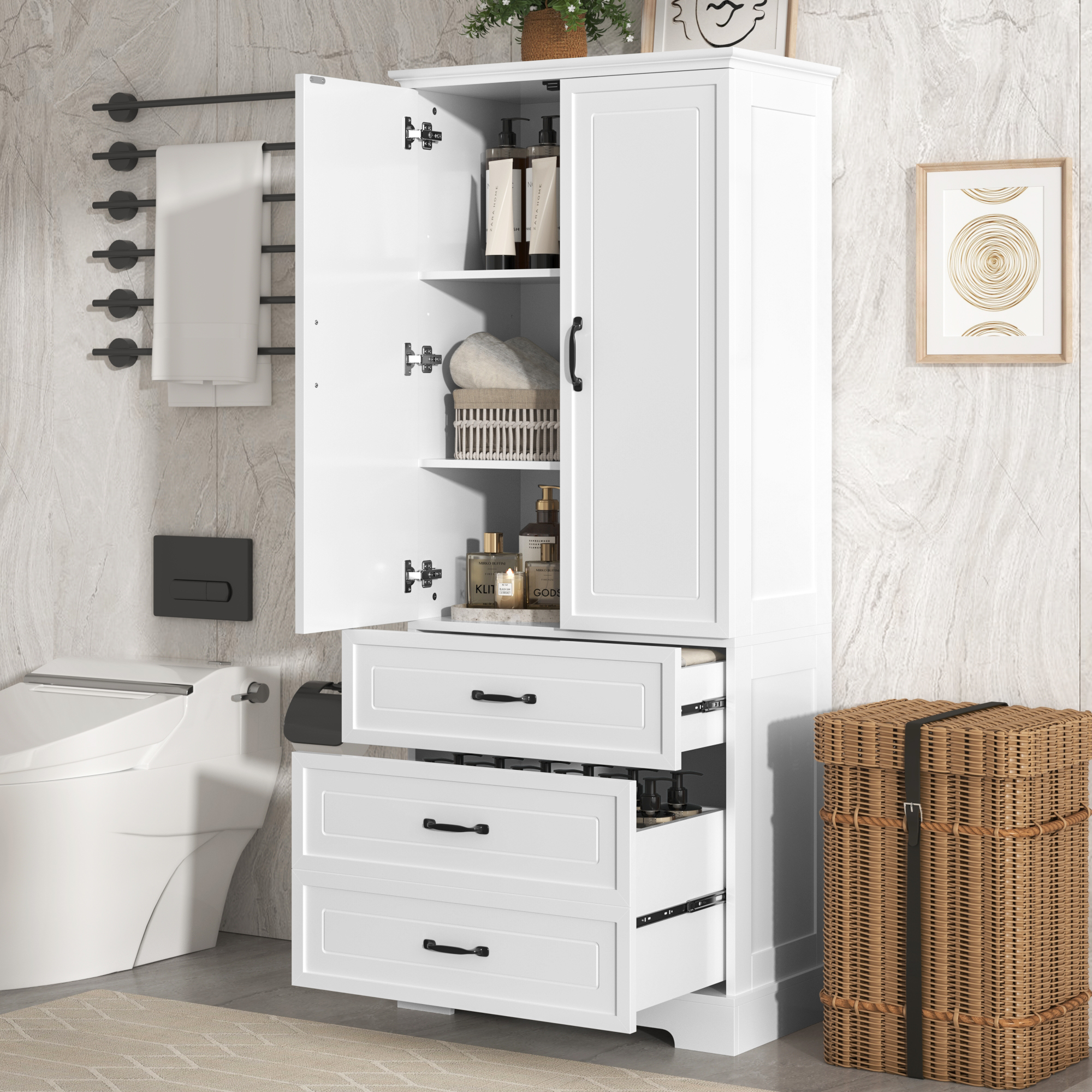 Bathroom Storage Cabinet Tall Bathroom Storage Cabinet, Cabinet with ...
