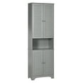 thumbnail image 1 of Bathroom Storage Cabinet, Tall Narrow Linen Tower with Doors & Adjustable Shelves, Freestanding Floor Cabinet, Gray, 1 of 9