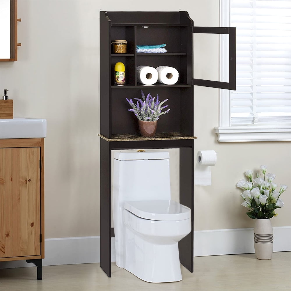 Bathroom Storage Cabinet, Toilet Cabinet with Drawer and Cabinet, MDF ...