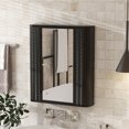 thumbnail image 1 of Bathroom Storage Cabinet Wall-Mounted Bathroom Cabinet with Mirror, Metal Framed Mirrored Door Medicine Cabinet, 2 Inner Shelves for Storage, Modern Farmhouse Style, Over Toilet or Vanity Organizer,O, 1 of 13