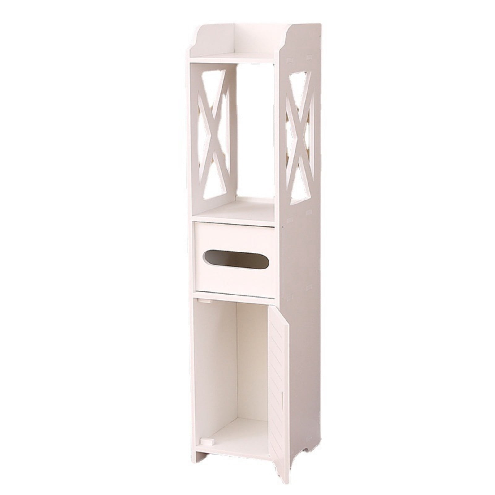 Bathroom Storage Cabinet White Floor Cabinet Freestanding Organizer ...