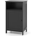 thumbnail image 1 of Bathroom Storage Cabinet, Wood Floor Side Cabinet with Doors, Adjustable Shelves, Freestanding Small Cabinets for Bathroom, Laundry Room, Living Room, Bedroom (Black), 1 of 16