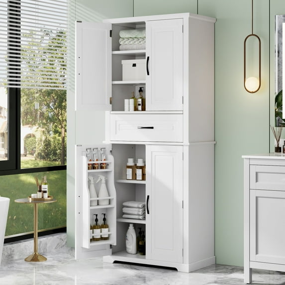 Bathroom Storage Cabinet with Multi-Functional Storage Space, Drawer with Slide Rails, Adjustable Shelf