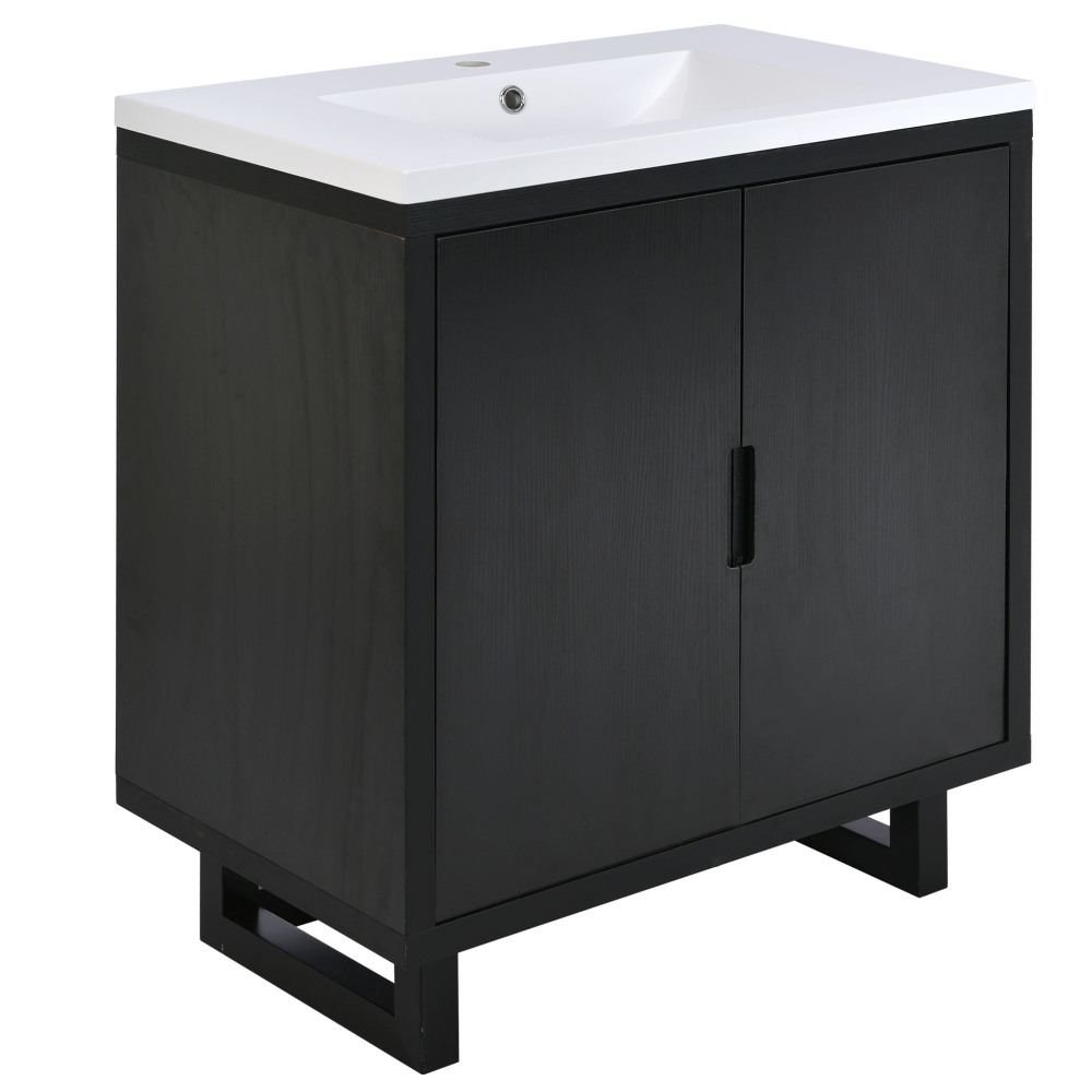 Bathroom Storage with Top Basin Sink, Freestanding 2 Doors