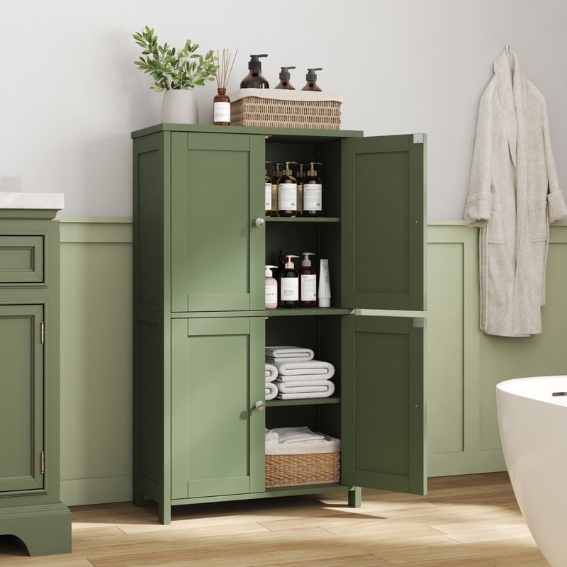 Bathroom Storage Floor Cabinet Organizer with Adjustable Shelf 4