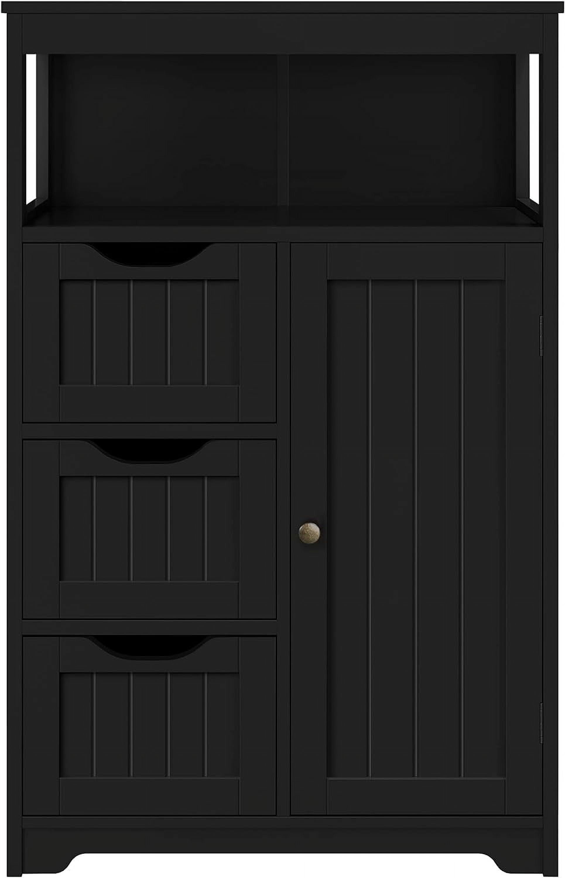 Bathroom Storage Floor With 1 Door & 3 Drawers, Wooden Entryway