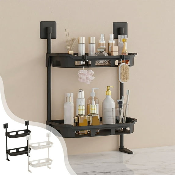 Bathroom Storage, Multifunctional Sink, Rack, Wall Mounted, for Kitchen Organizer, Space Utilization Organizer | Black KTFgvq